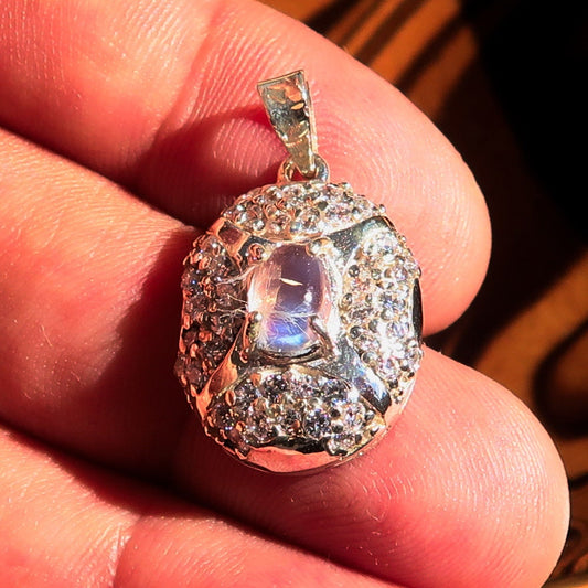 Moonstone Silver Pendant, Sterling Silver Pendant, Gemstone Pendant,